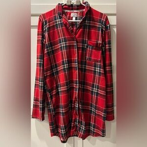 Let’s Get Cozy plaid nightshirt pajamas